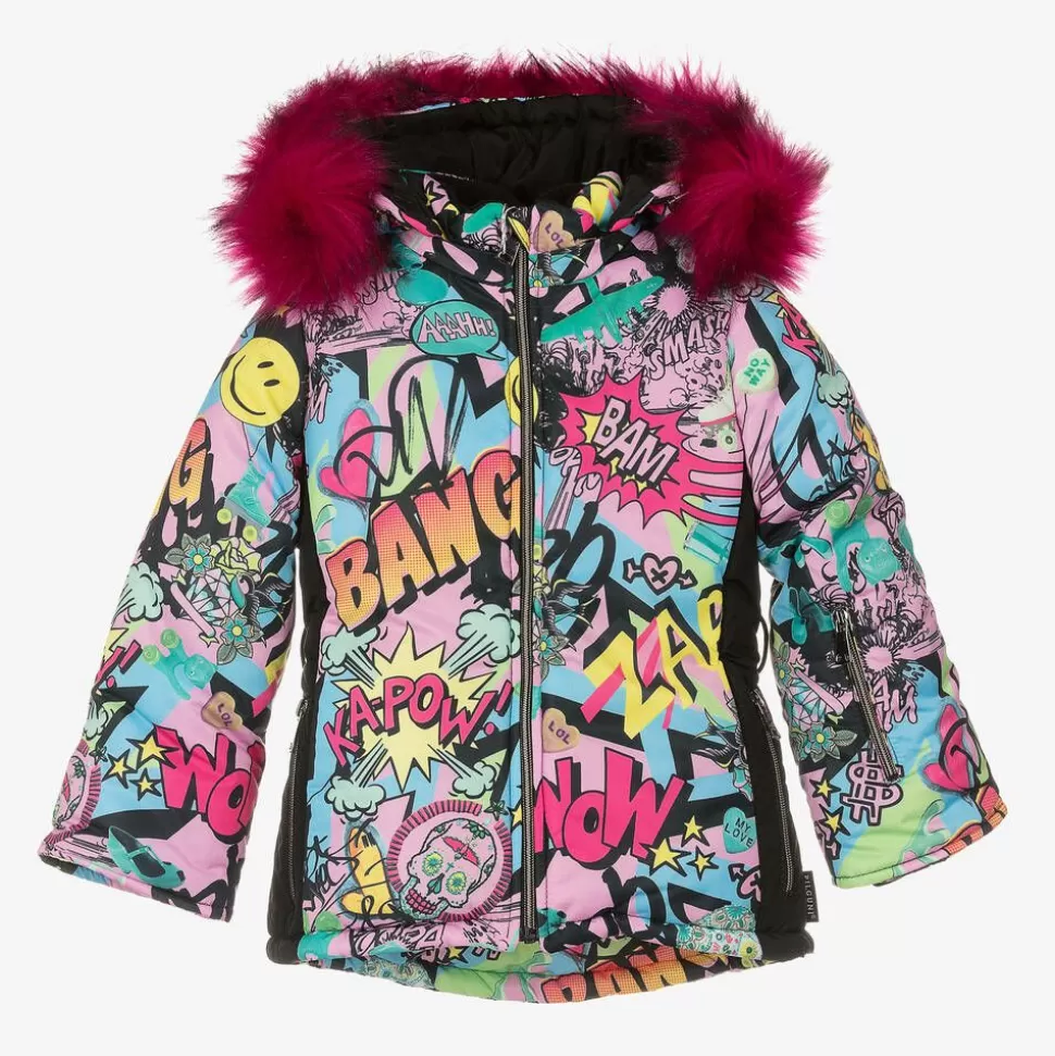 Pilguni Girls Pink Graffiti Print Ski Jacket^ Snowwear