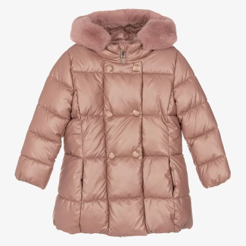 Mayoral Girls Pink Hooded Puffer Coat^ Coats & Jackets
