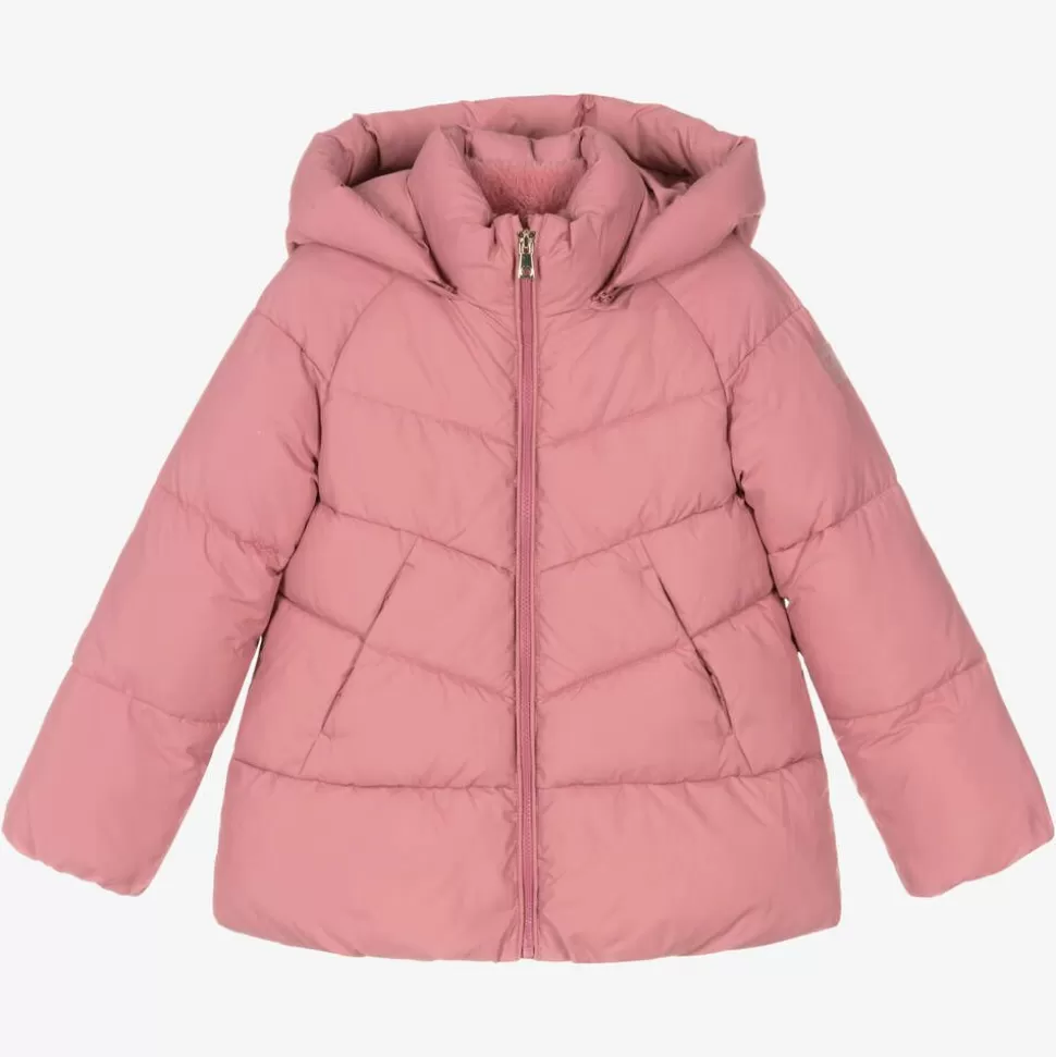 Mayoral Girls Pink Hooded Puffer Coat^ Coats & Jackets