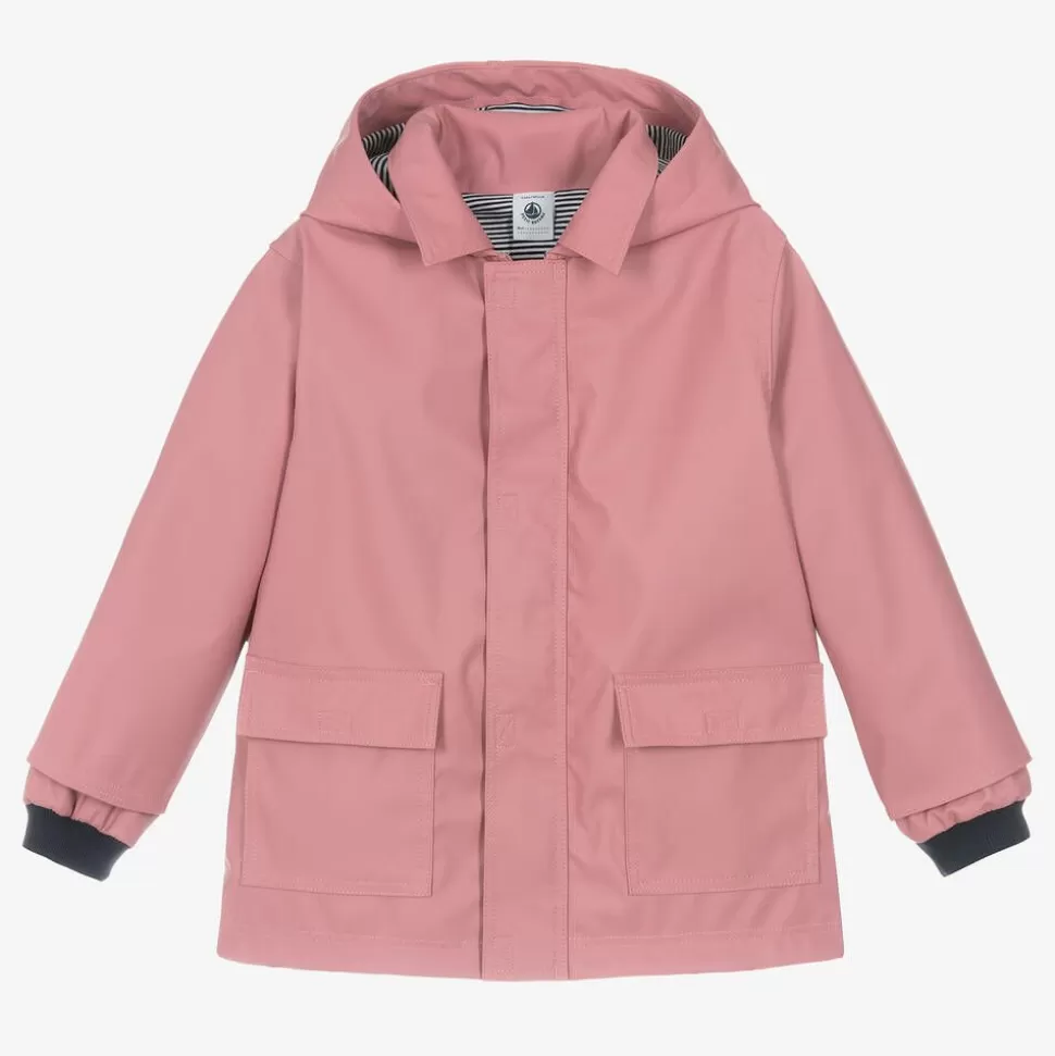 Petit Bateau Girls Pink Hooded Raincoat^ Coats & Jackets