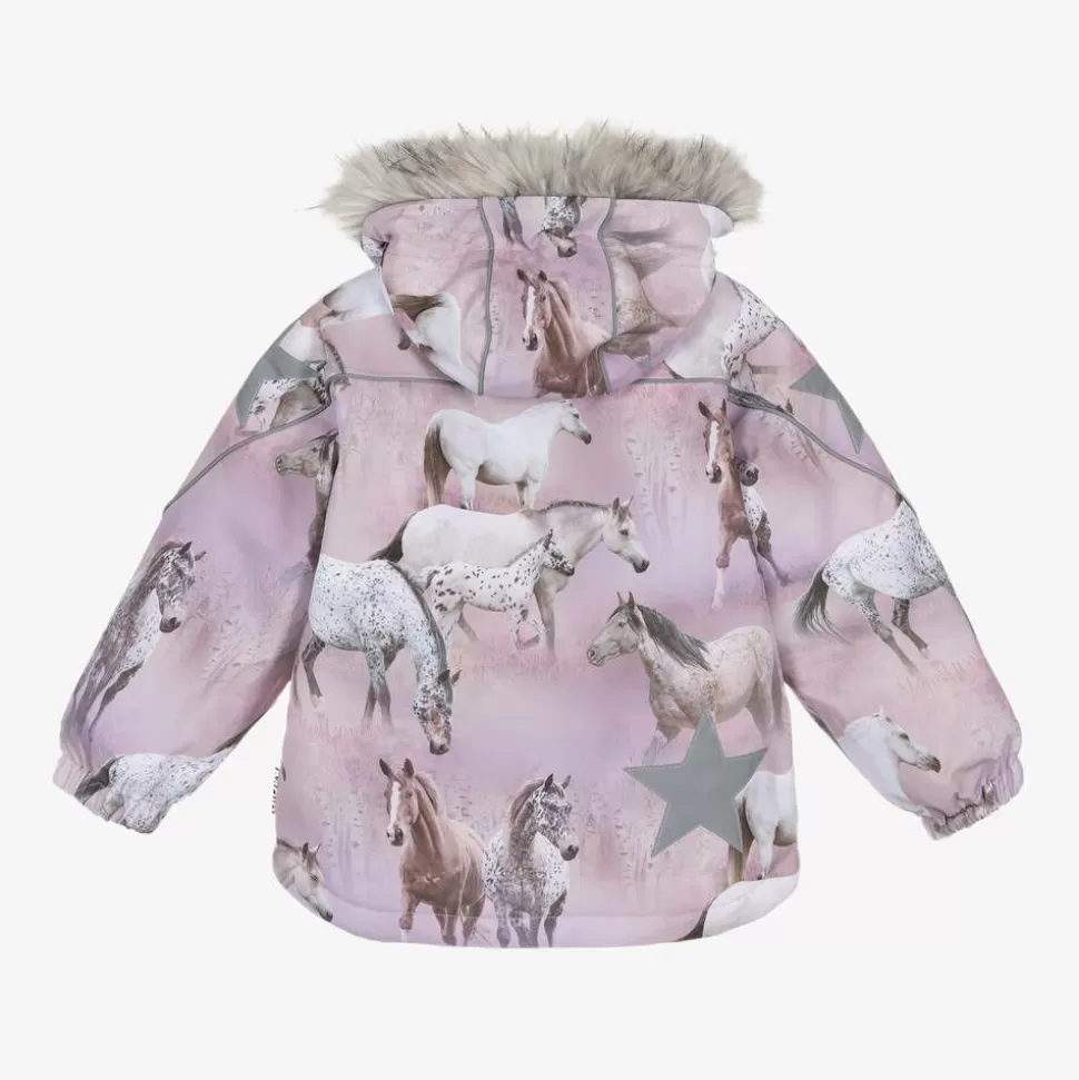 Molo Girls Pink Horse Padded Ski Jacket^ Snowwear