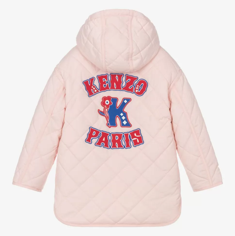 KENZO KIDS Girls Pink K Flower Quilted Coat^ Coats & Jackets