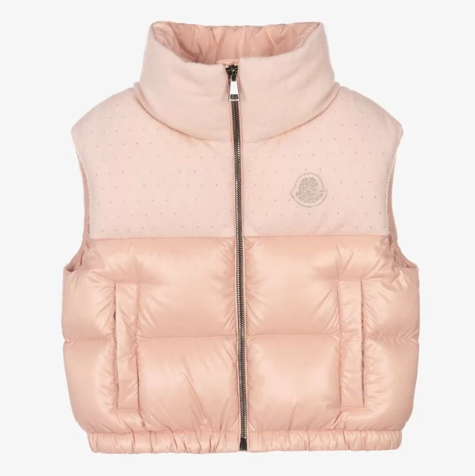 Moncler Enfant Girls Pink Knit & Down Padded Suzan Gilet^ Coats & Jackets