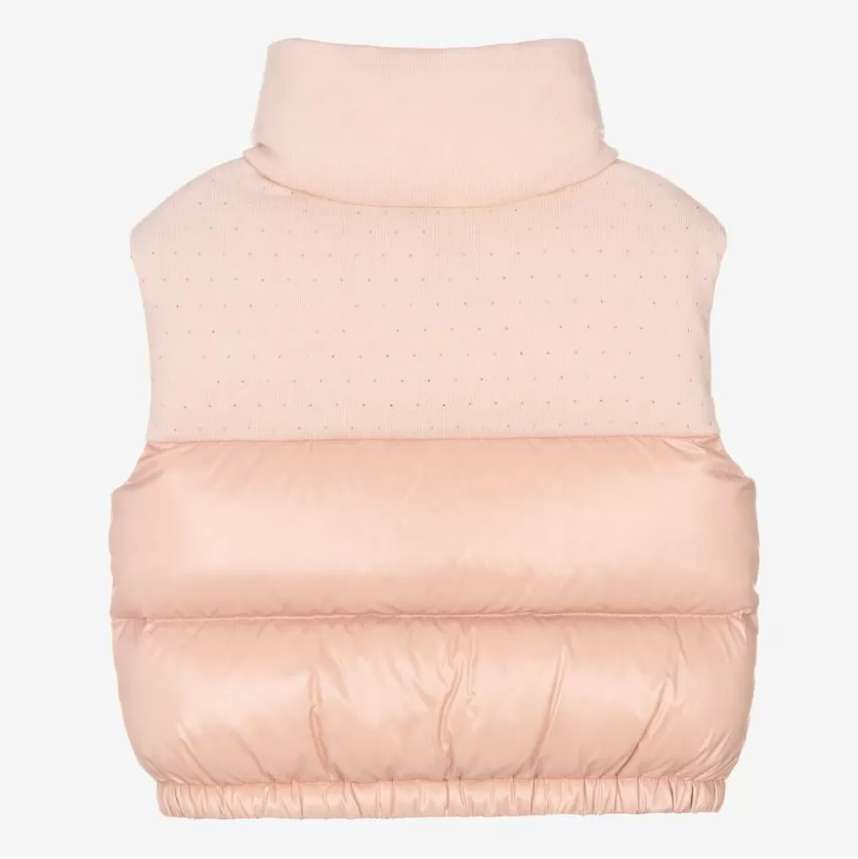Moncler Enfant Girls Pink Knit & Down Padded Suzan Gilet^ Coats & Jackets