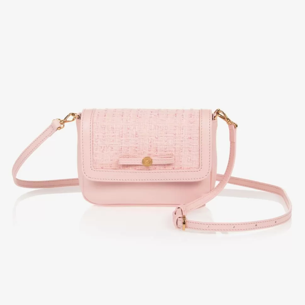 Versace Girls Pink Leather & Tweed Medusa Bag (16cm)^ Bags