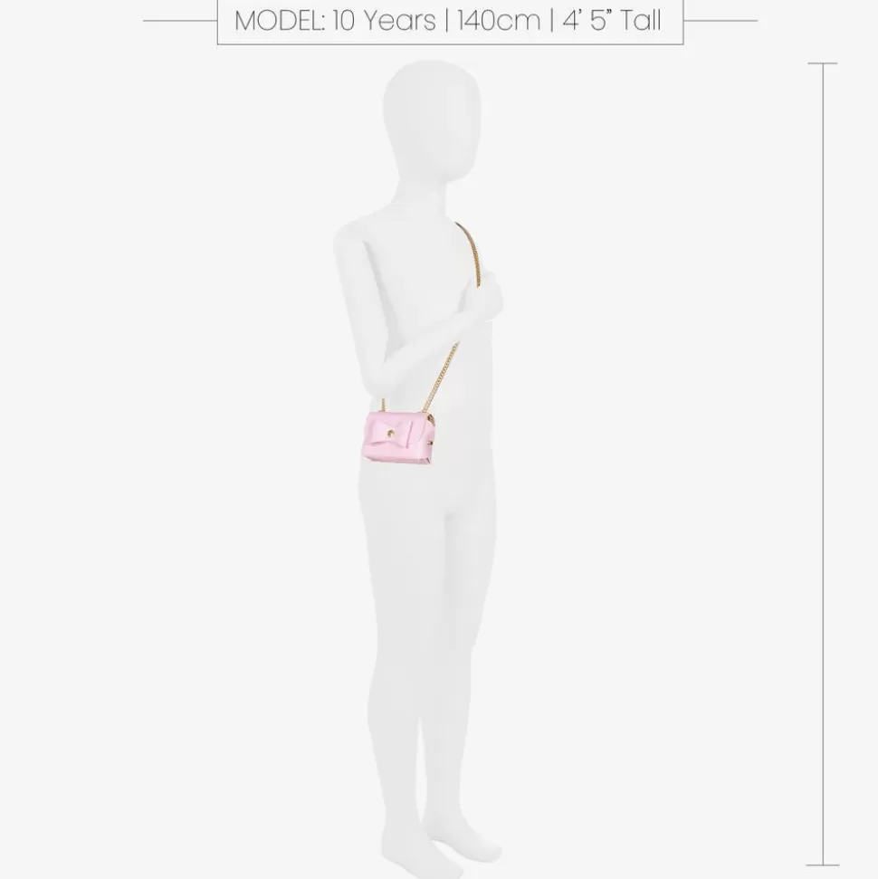 Zaccone Girls Pink Leather Bow Bag (12cm)^ Bags