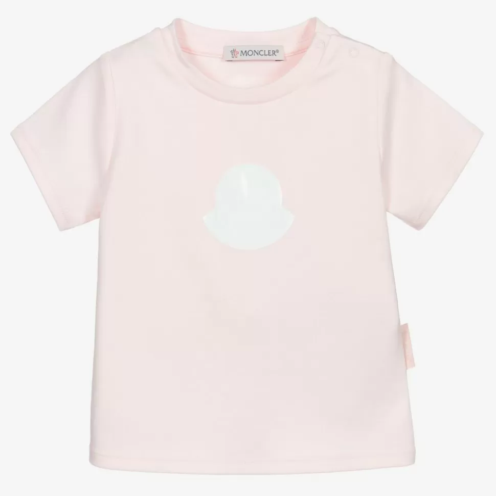 Moncler Enfant Girls Pink Logo T-Shirt^ Tops