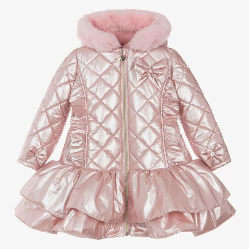 Caramelo Kids Girls Pink Metallic Quilted Coat^ Coats & Jackets