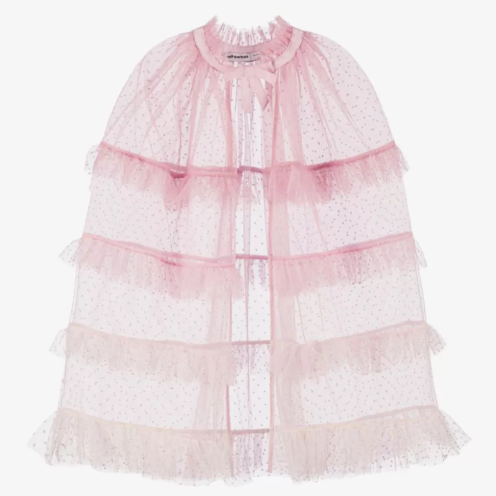 Self-Portrait Girls Pink Ombré Tulle Cape^ Coats & Jackets