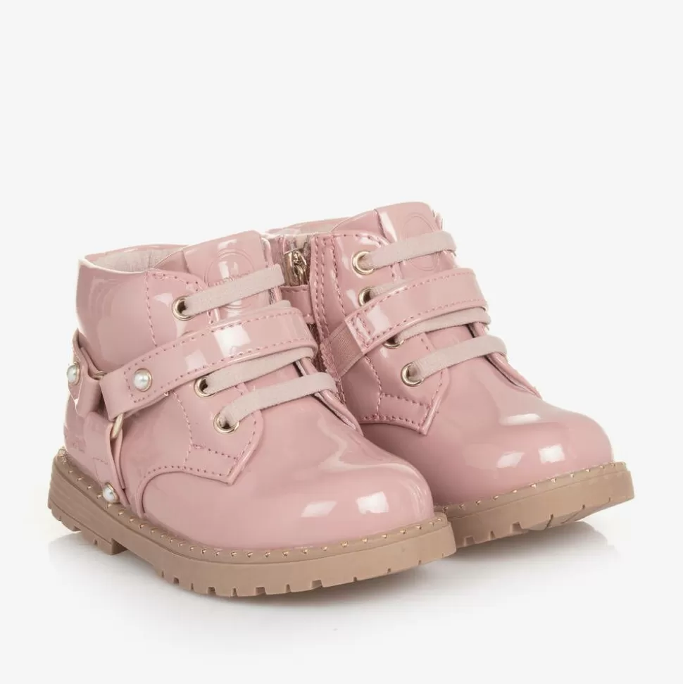 Mayoral Girls Pink Patent Faux Leather Boots^ Boots | Boots