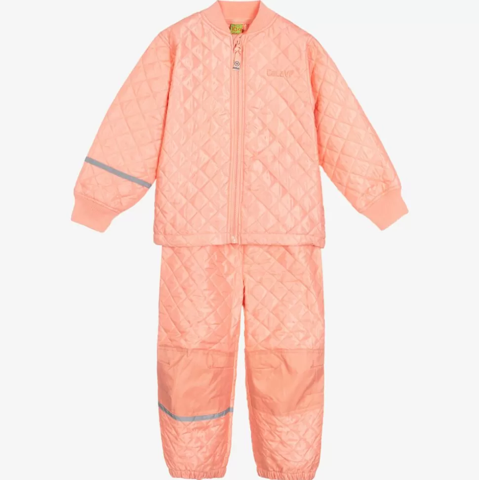 CeLaVi Girls Pink Quilted Jacket & Trouser Set^ Coats & Jackets