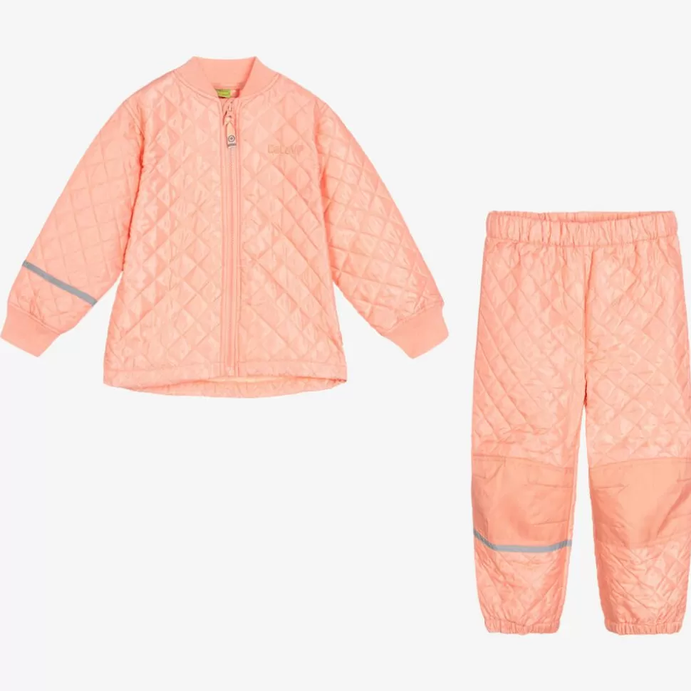 CeLaVi Girls Pink Quilted Jacket & Trouser Set^ Coats & Jackets