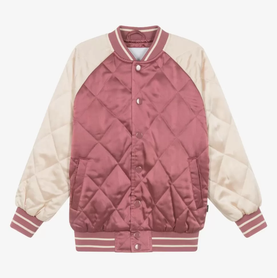 Molo Girls Pink Quilted Satin Bomber Jacket^ Coats & Jackets