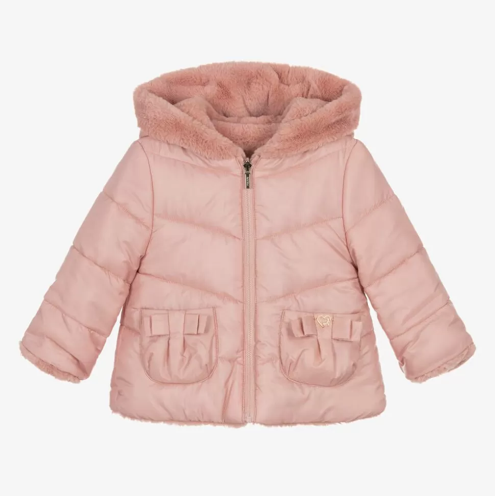 Mayoral Girls Pink Reversible Coat^ Coats & Jackets