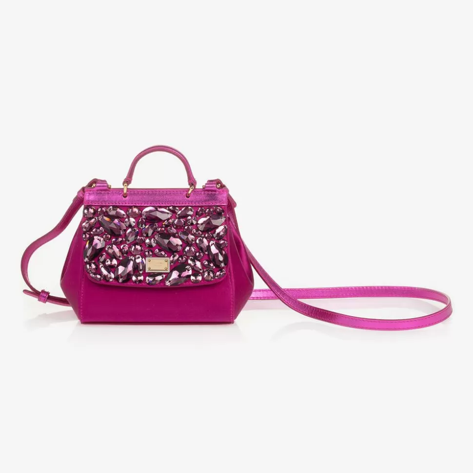 Dolce amp; Gabbana Girls Pink Rhinestones Sicily Bag (14cm)^ Bags