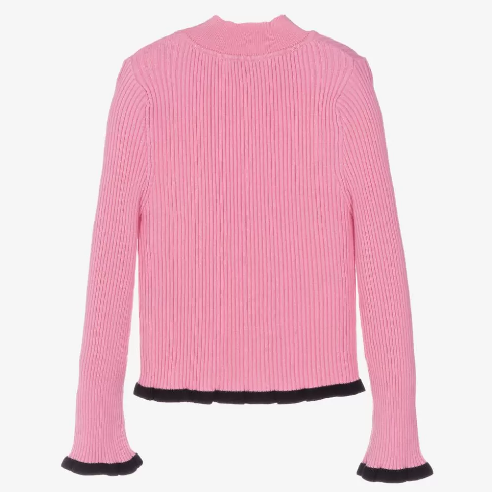 MSGM Girls Pink Ribbed Turtleneck Sweater^ Tops