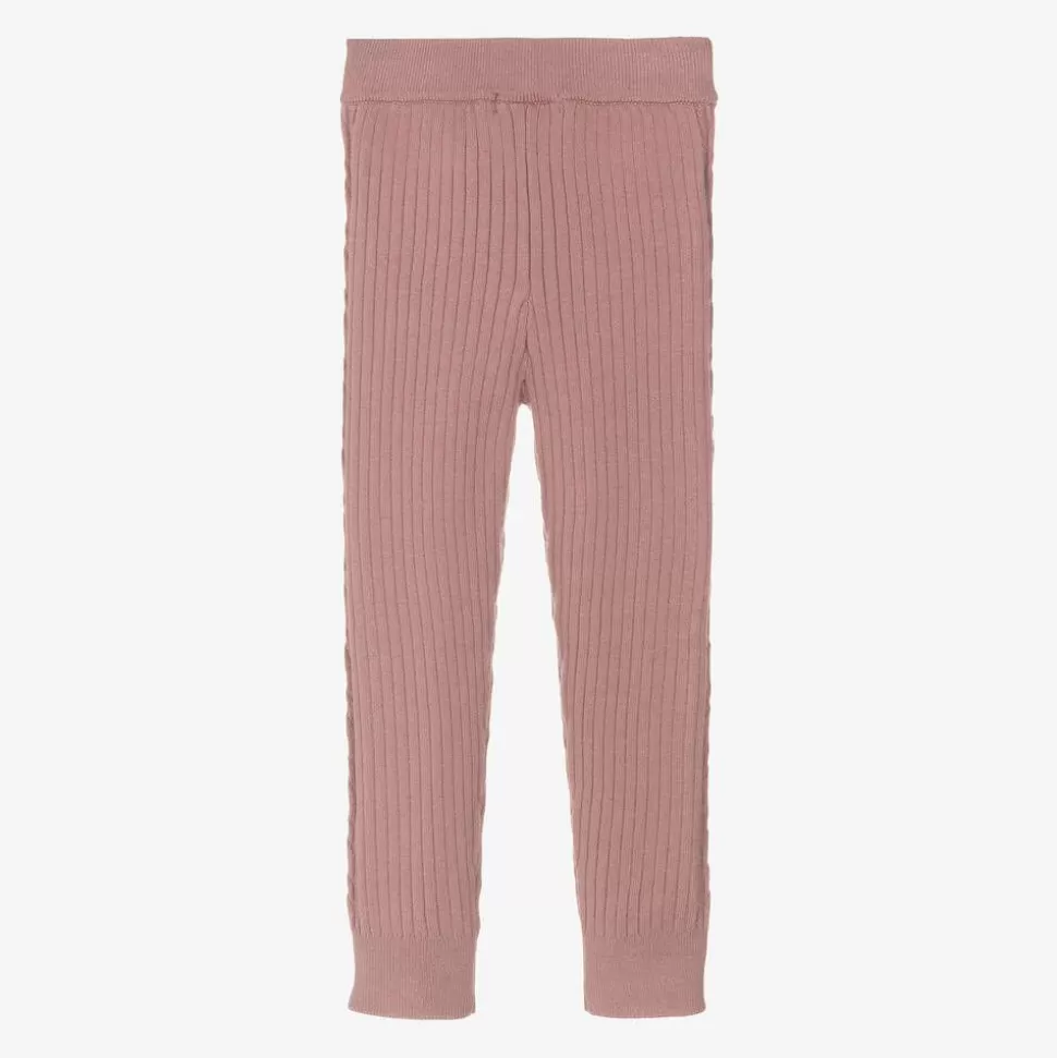 Mayoral Girls Pink Ribbed Viscose Leggings^ Leggings