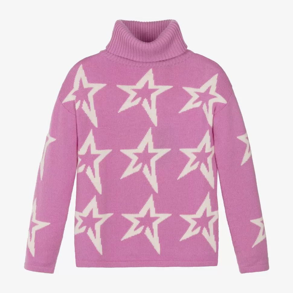 Perfect Moment Girls Pink Roll Neck Star Sweater^ Tops
