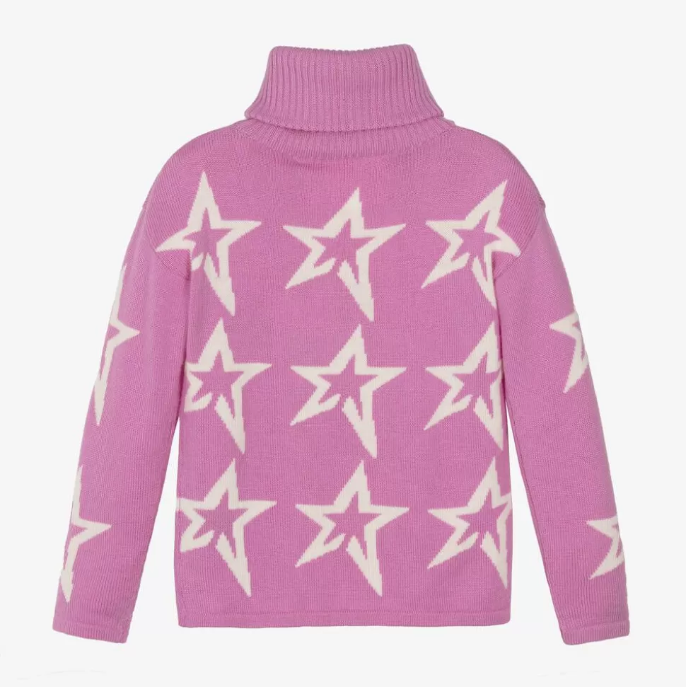 Perfect Moment Girls Pink Roll Neck Star Sweater^ Tops