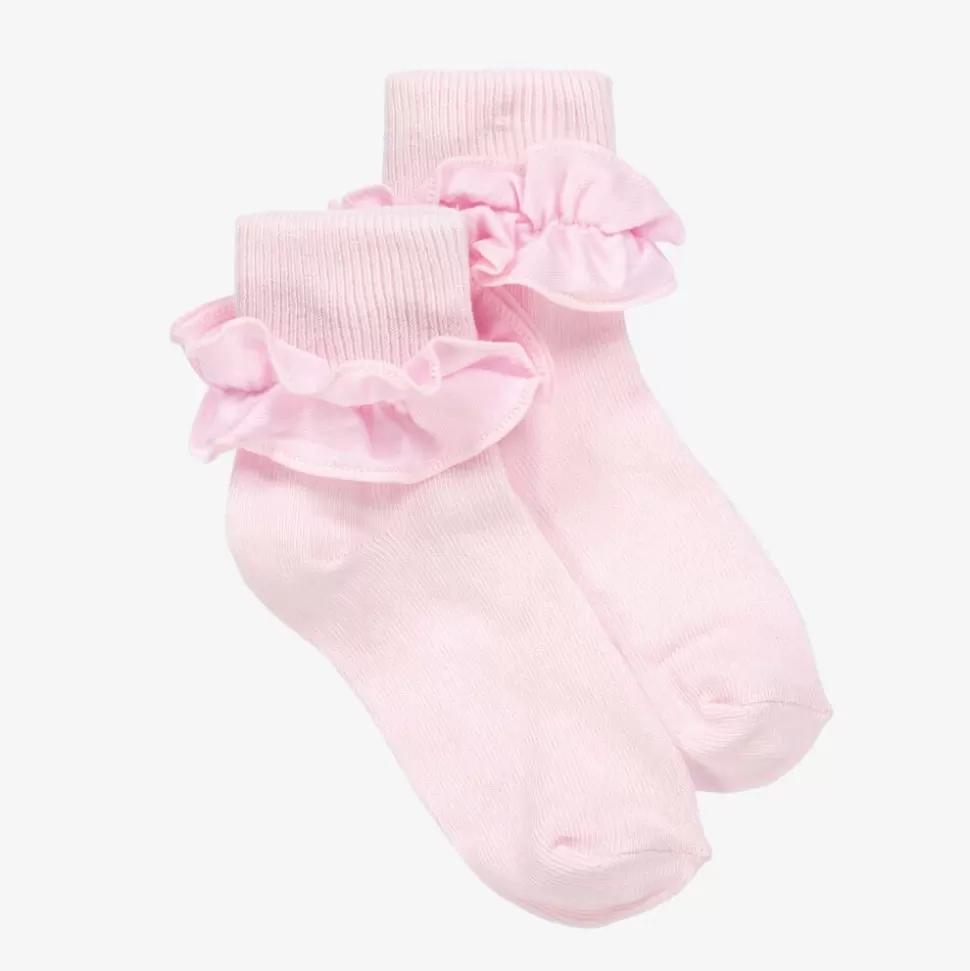 Country Kids Girls Pink Ruffle Cotton Socks^ Socks