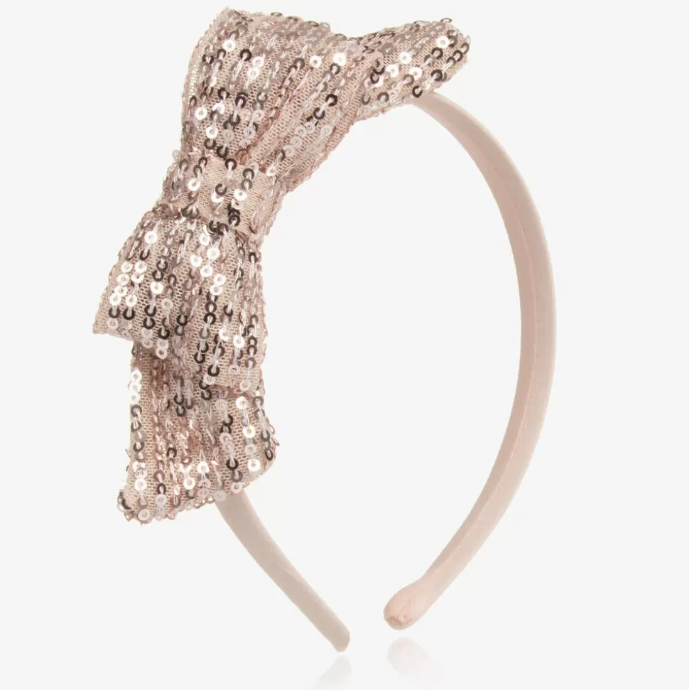 Patachou Girls Pink Sequin Bow Hairband^ Hair Accessories