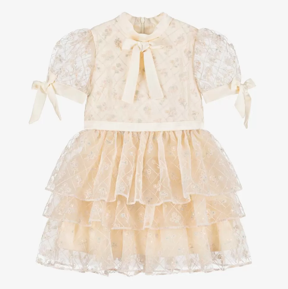 EIRENE Girls Pink Sequinned Satin & Tulle Dress^ Dresses