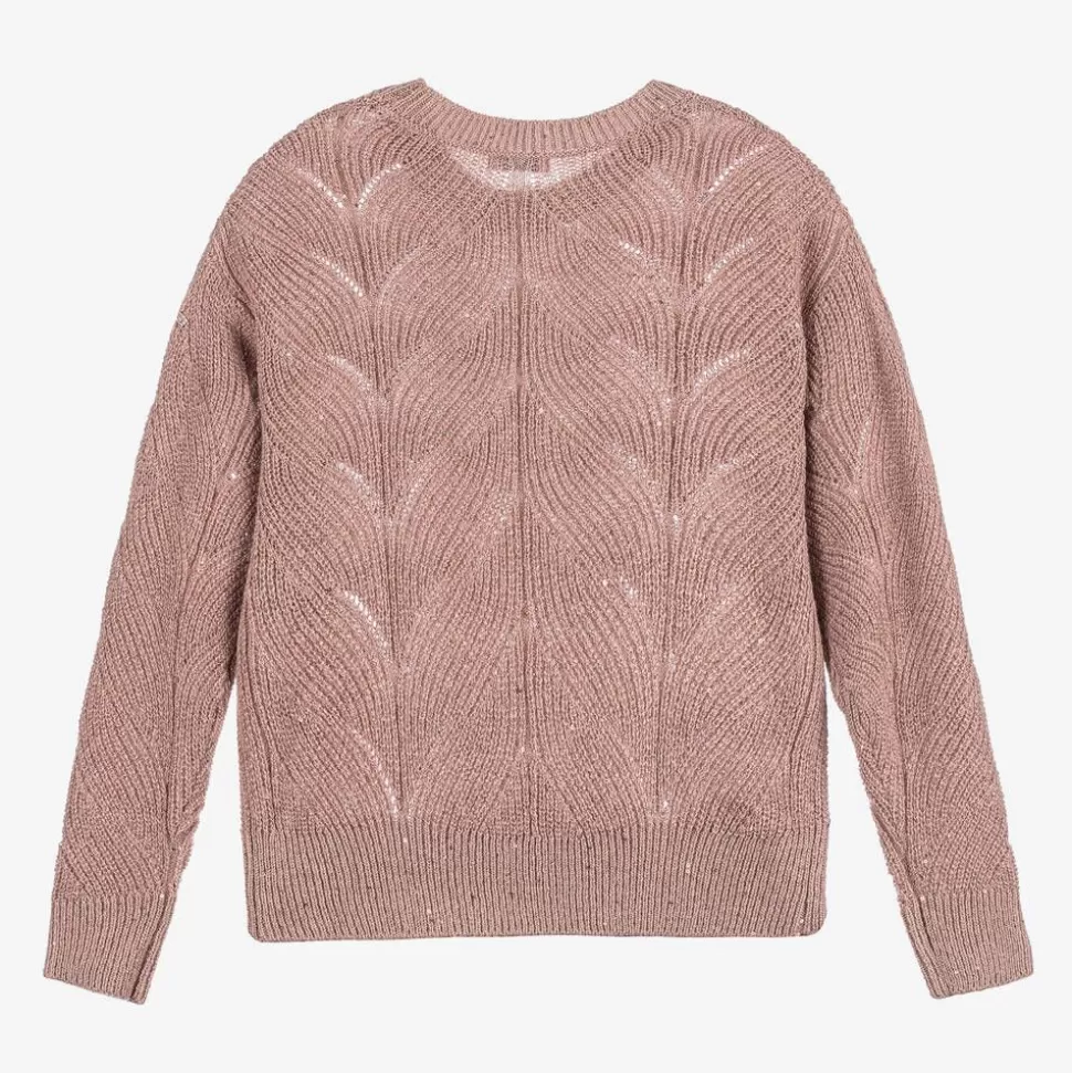 Mayoral Girls Pink Sparkle Knit Sweater^ Tops