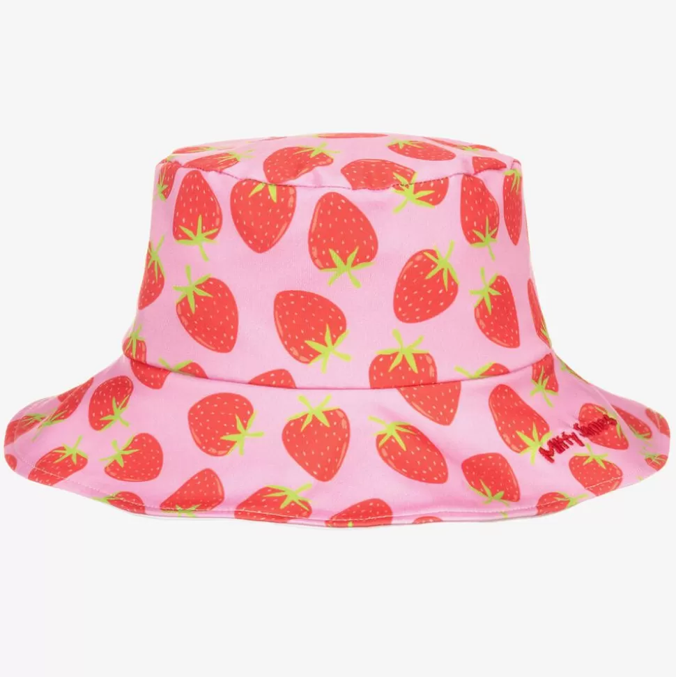 Mitty James Girls Pink Strawberry Bucket Hat (UPF 50+)^ Swimwear