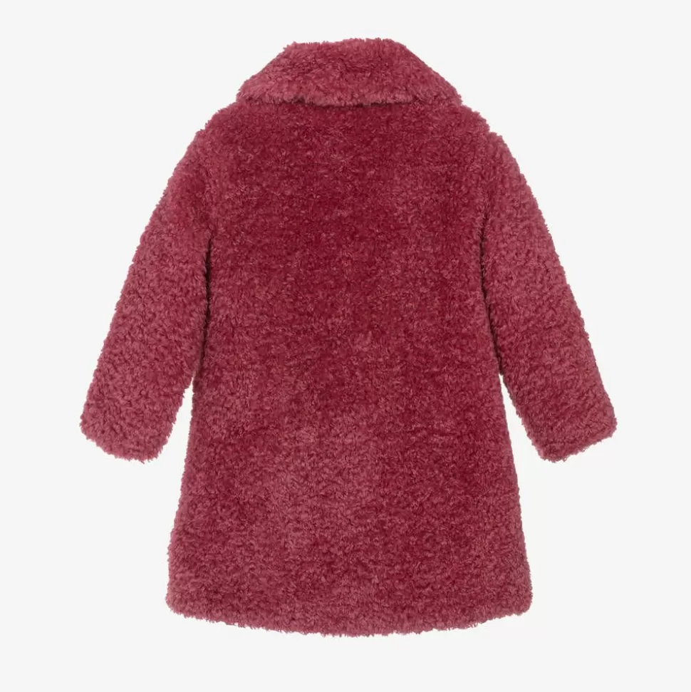 Monnalisa Girls Pink Teddy Fleece Coat^ Coats & Jackets