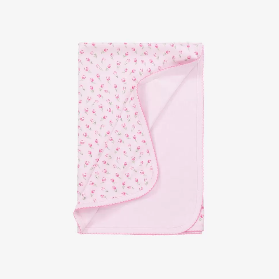 Kissy Kissy Girls Pink Tulip Blossoms Cotton Blanket (73cm)^ Blankets & Shawls