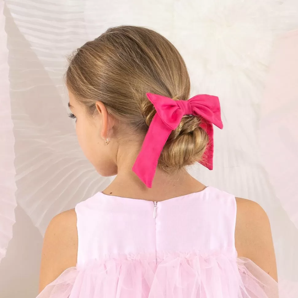 Patachou Girls Pink Tulle Bow Hair Scrunchie (14cm)^ Hair Accessories