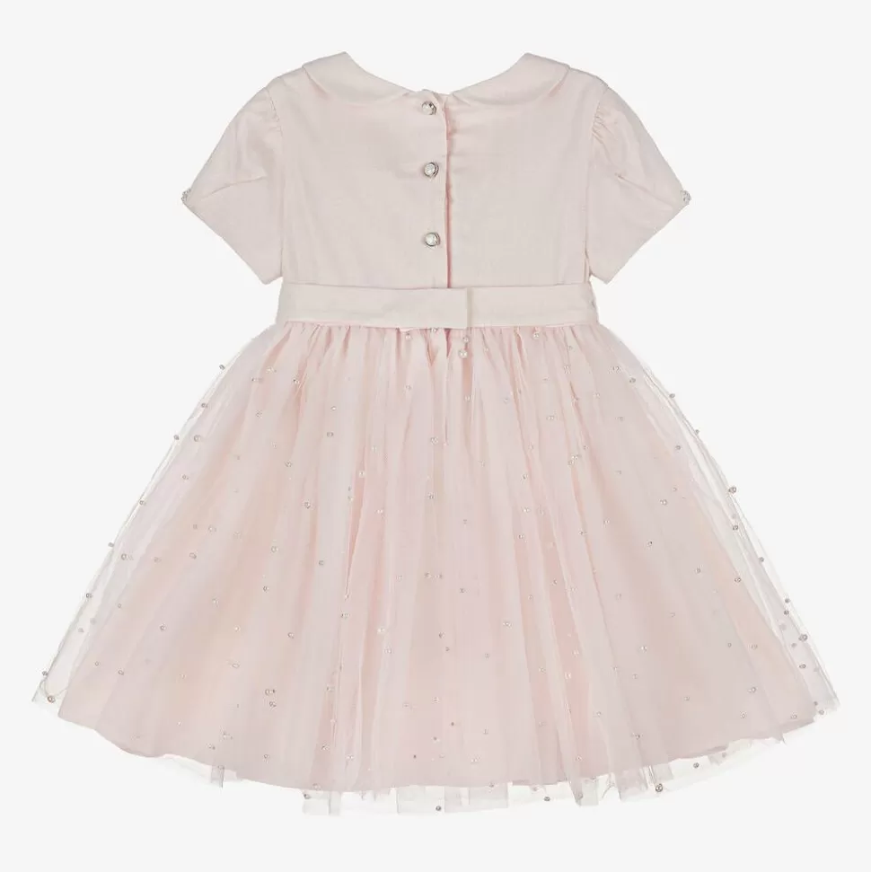 Lapin House Girls Pink Twill & Tulle Pearl Bead Dress^ Dresses