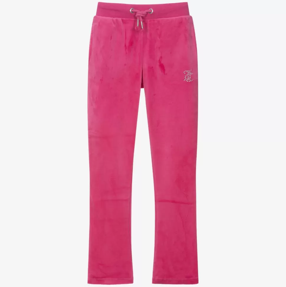Juicy Couture Girls Pink Velour Flared Joggers^ Trousers
