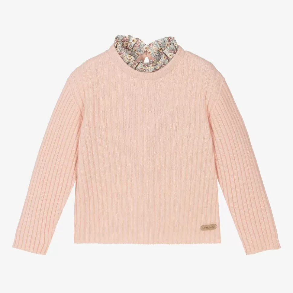 Laranjinha Girls Pink Wool & Cashmere Knit Sweater^ Tops
