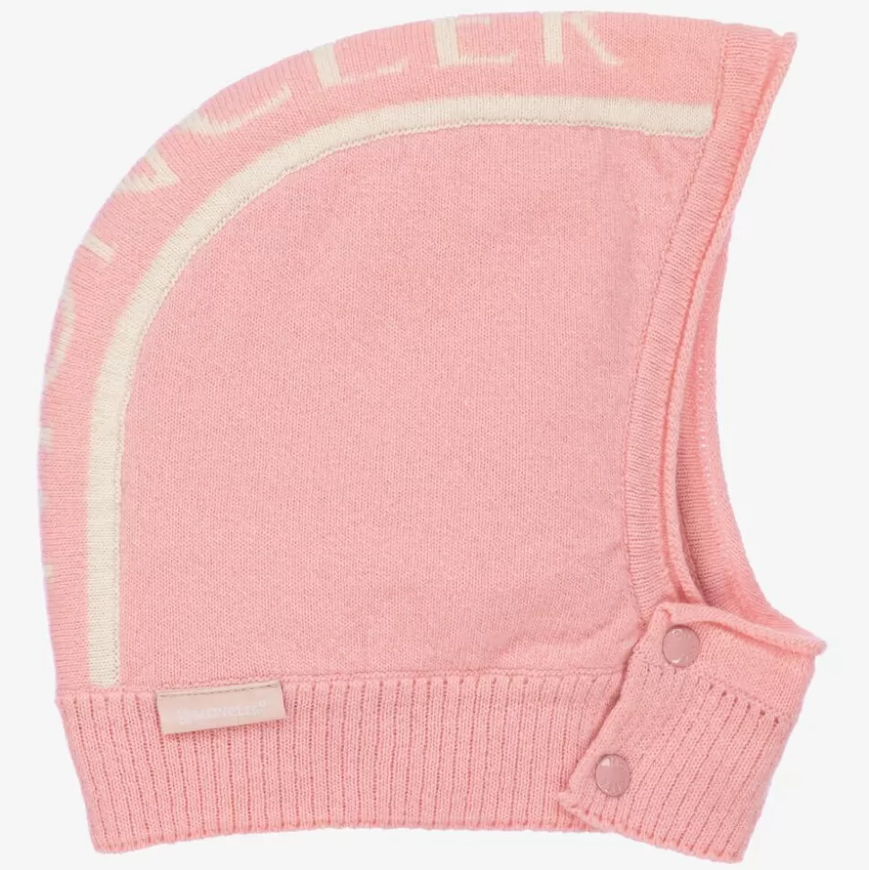 Moncler Enfant Girls Pink Wool Balaclava^ Hats