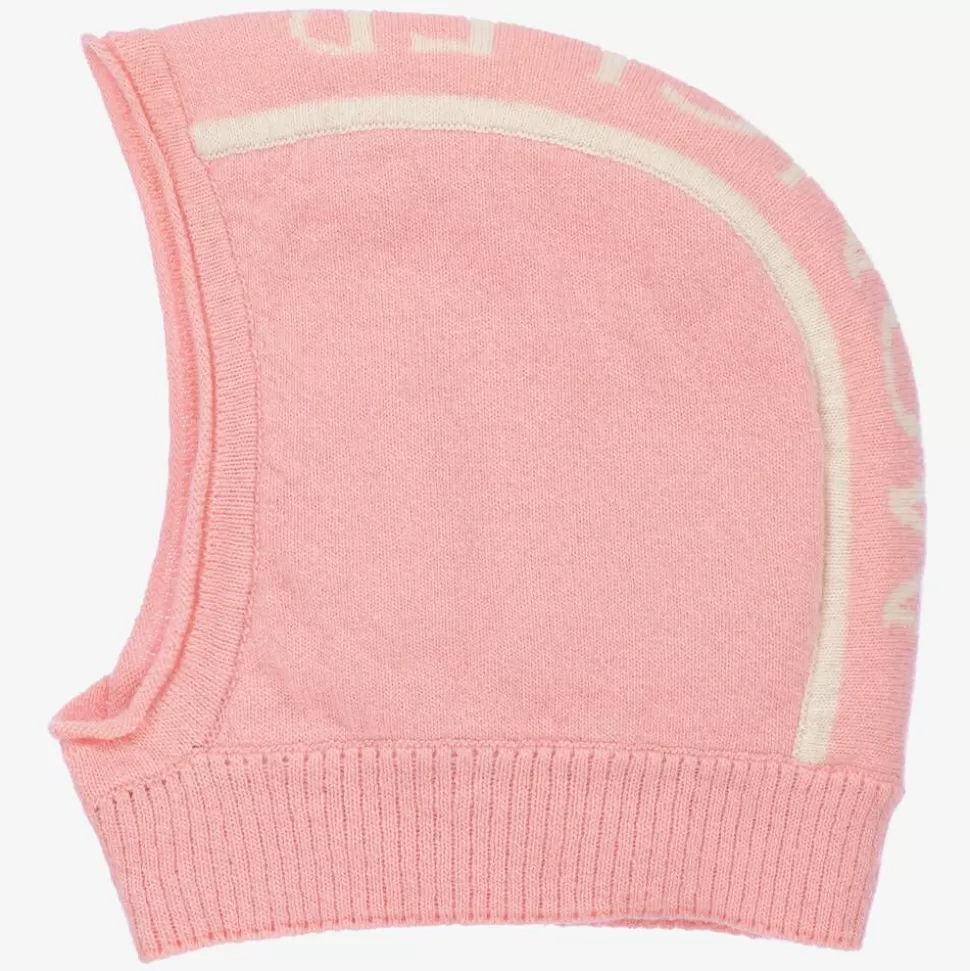 Moncler Enfant Girls Pink Wool Balaclava^ Hats