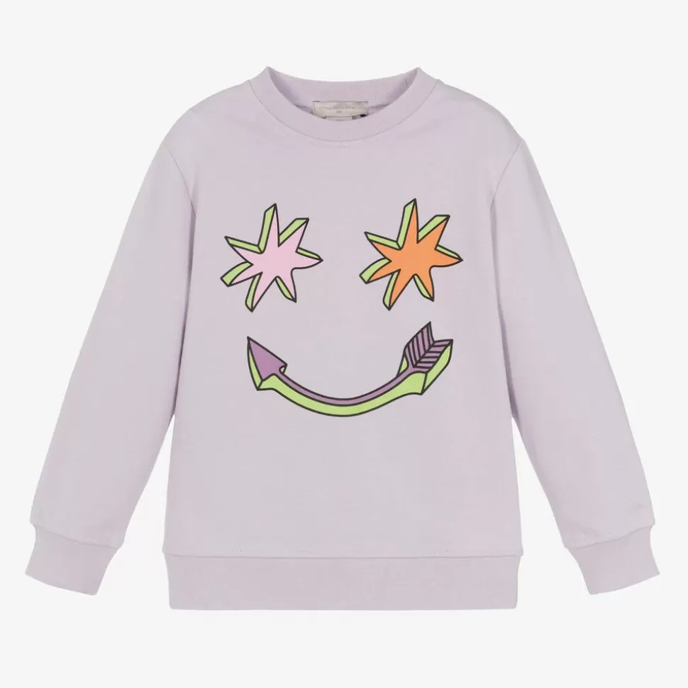 Stella McCartney Kids Girls Purple Cotton Smile Sweatshirt^ Tops