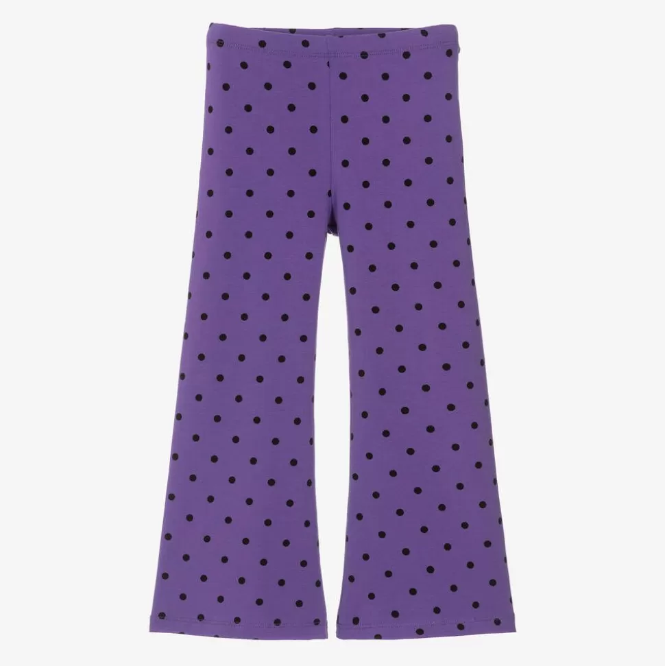 Mini Rodini Girls Purple Organic Cotton Flared Leggings^ Leggings