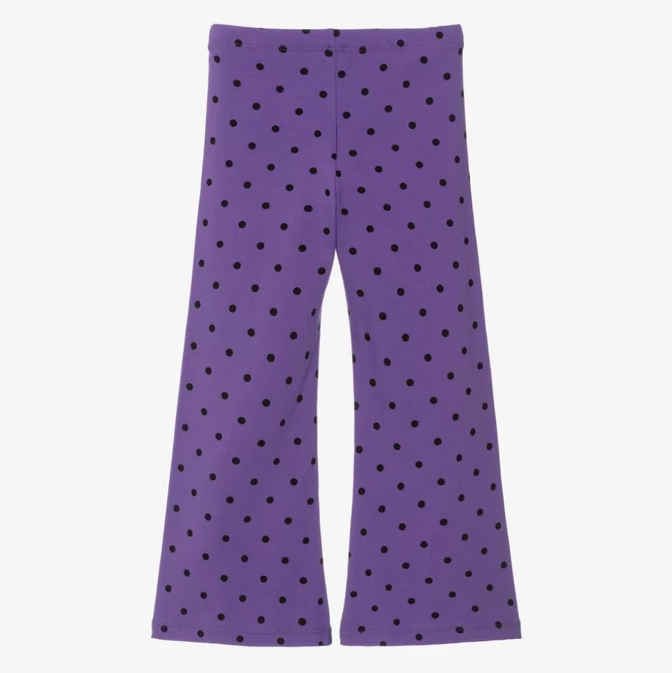Mini Rodini Girls Purple Organic Cotton Flared Leggings^ Leggings