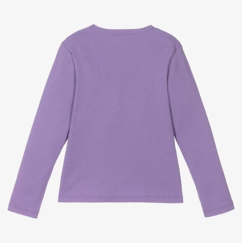 Mini Rodini Girls Purple Organic Cotton Ribbed Top^ Tops