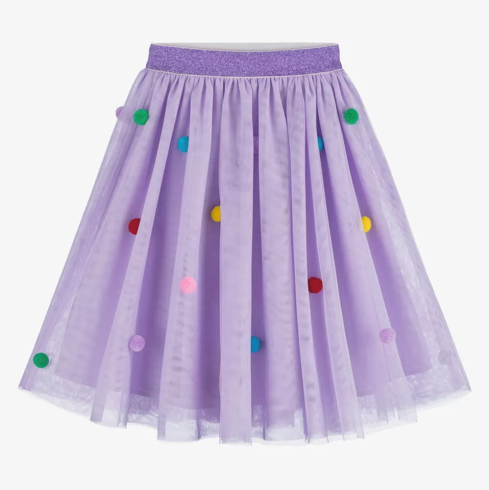 Stella McCartney Kids Girls Purple Tulle Pom-Pom Skirt^ Skirts