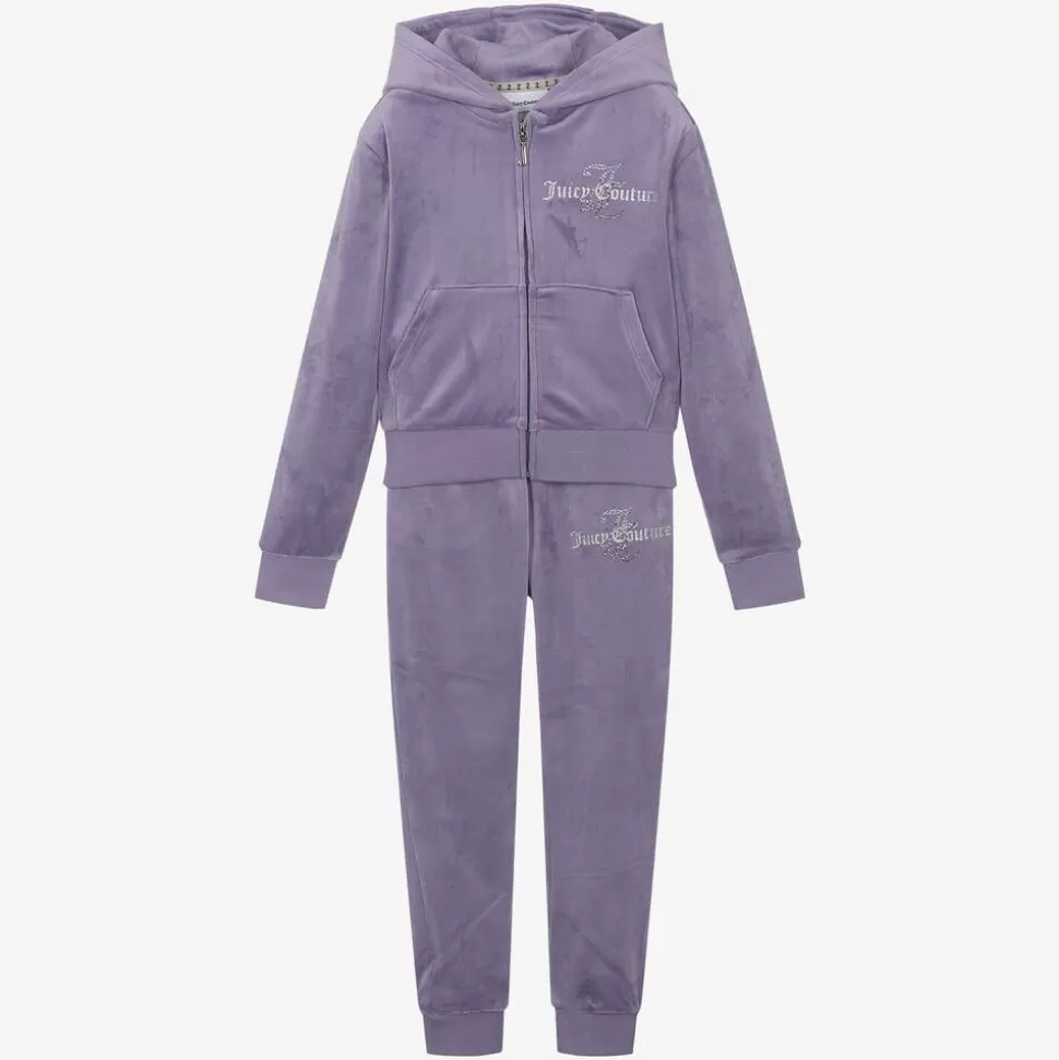 Juicy Couture Girls Purple Velour Tracksuit^ Tracksuits