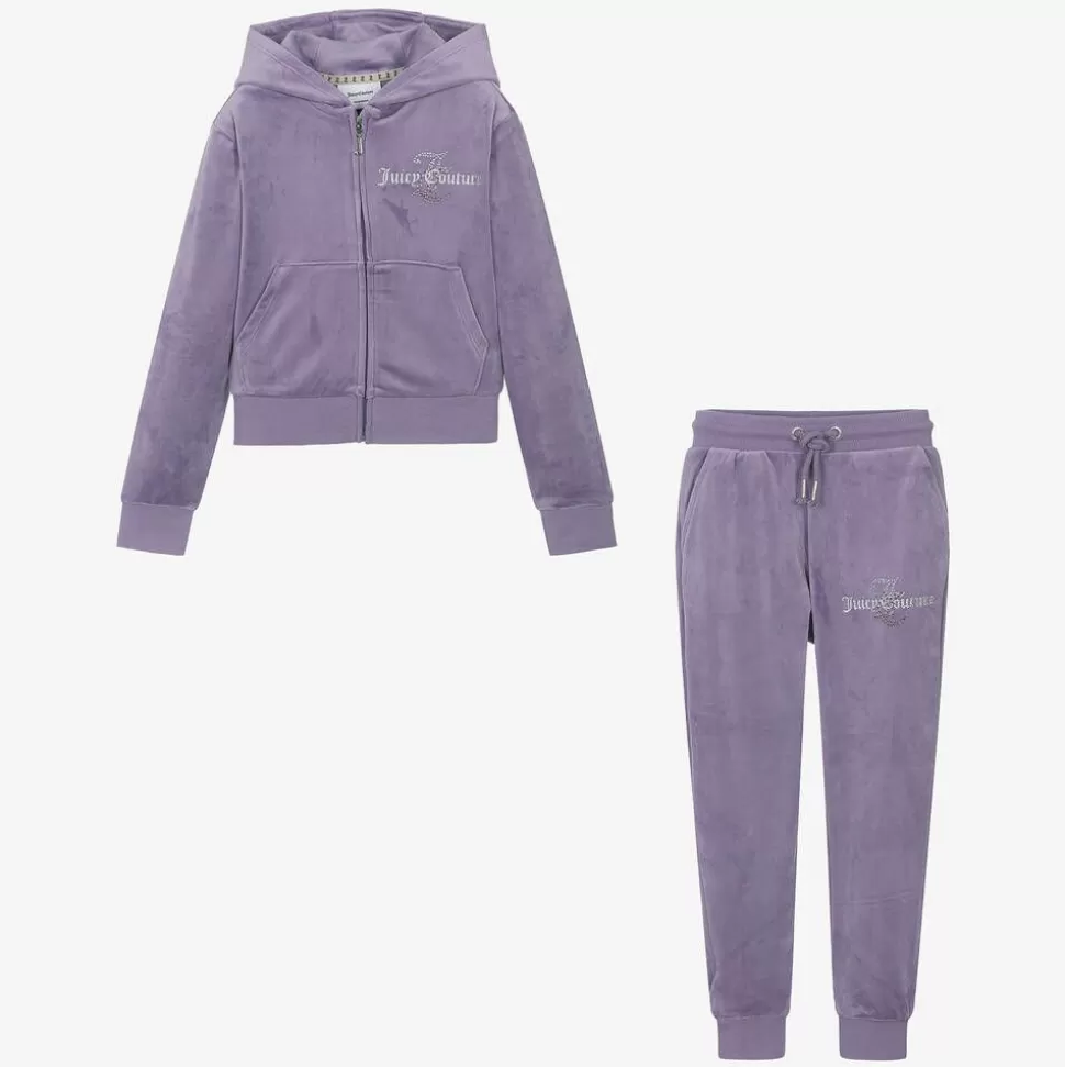 Juicy Couture Girls Purple Velour Tracksuit^ Tracksuits