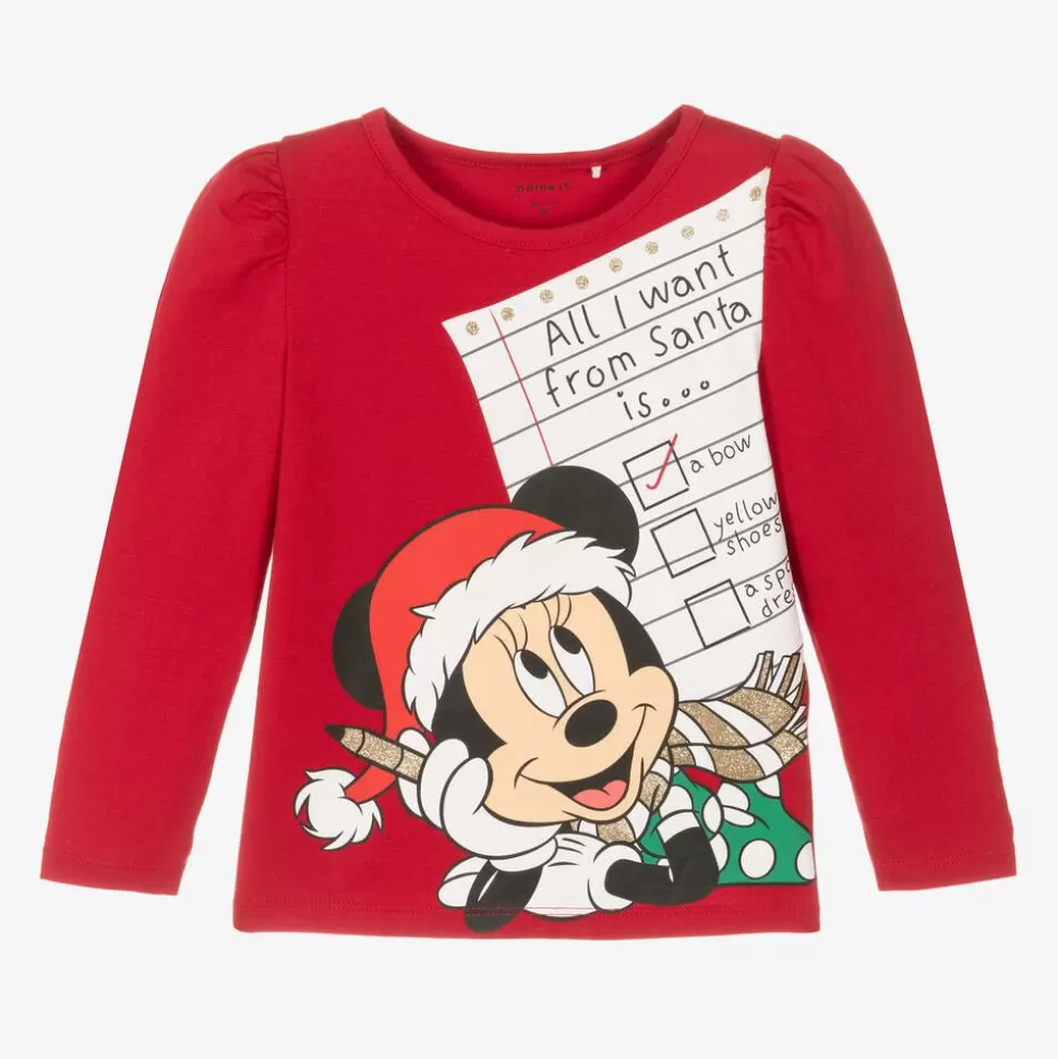 NAME IT Girls Red Cotton Disney Top^ Tops