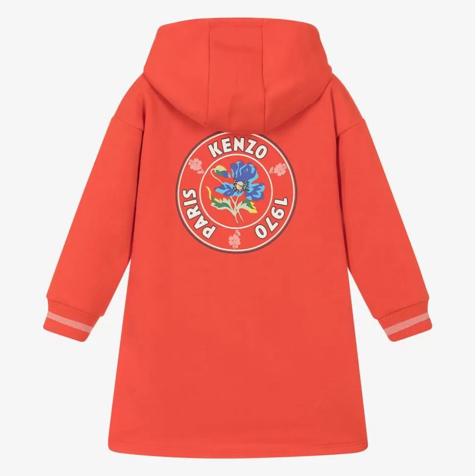 KENZO KIDS Girls Red Cotton Hooded Sweatshirt Dress^ Dresses