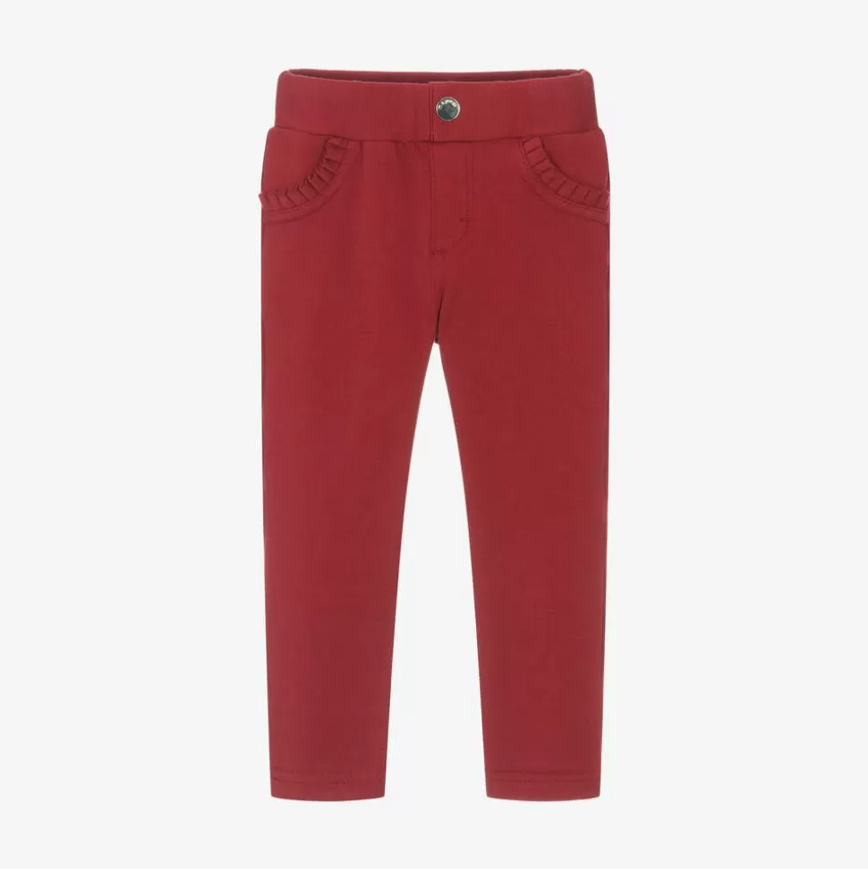 Mayoral Girls Red Cotton Jersey Trousers^ Trousers