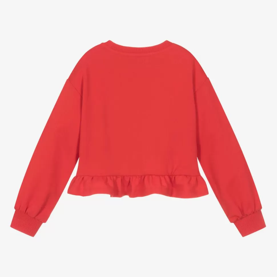 Moschino Kid-Teen Girls Red Cotton Teddy Bear Sweatshirt^ Tops