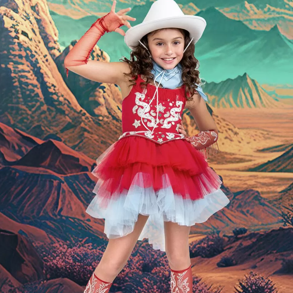 Tutu du Monde Girls Red Cowgirl Costume Dress^ Costumes