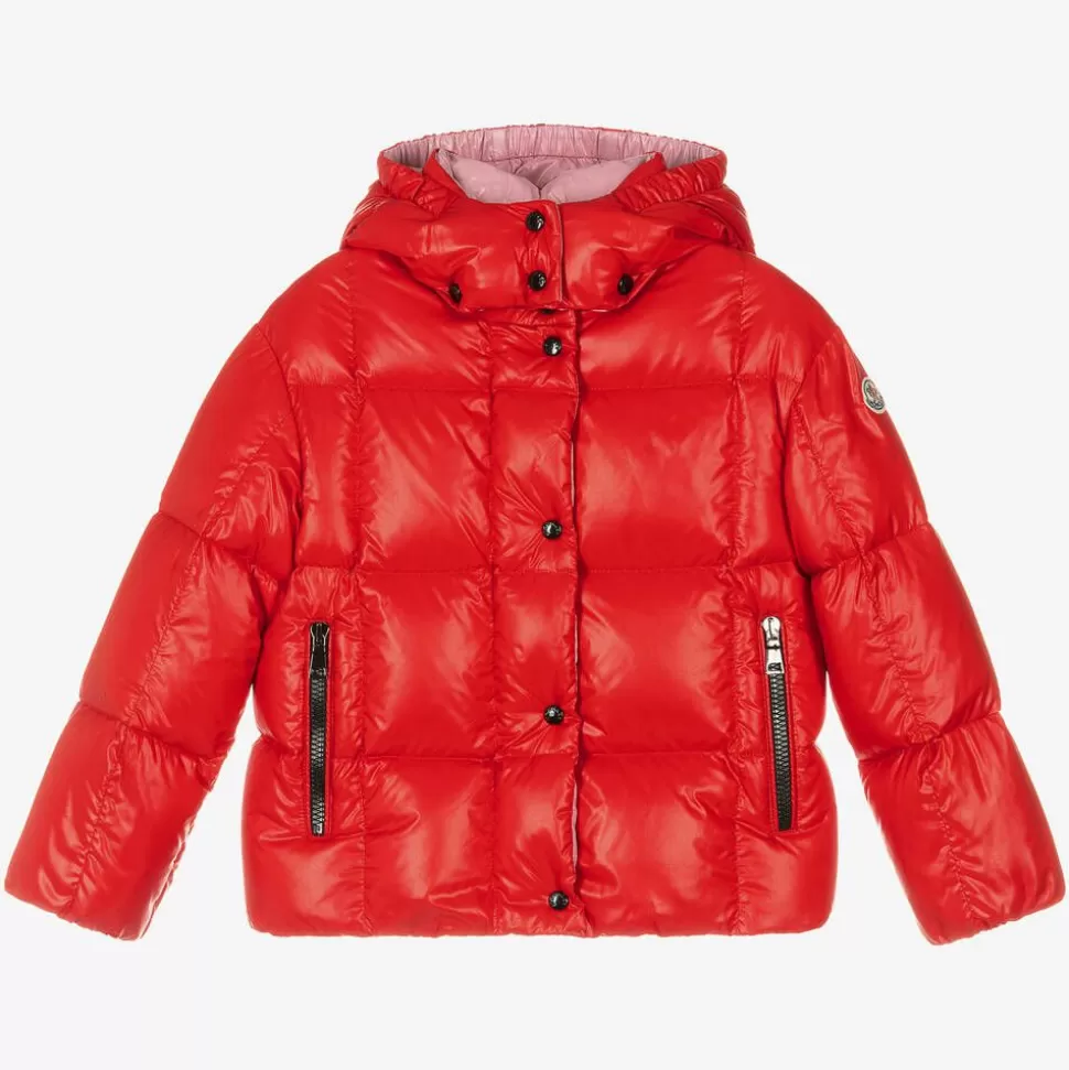 Moncler Enfant Girls Red Down Padded Parana Jacket^ Coats & Jackets
