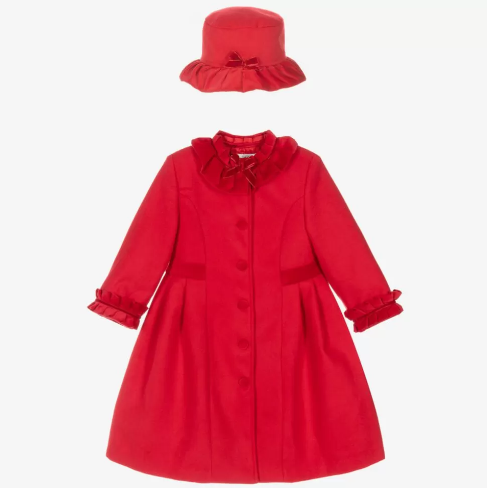 Sarah Louise Girls Red Felted Coat & Hat Set^ Coats & Jackets